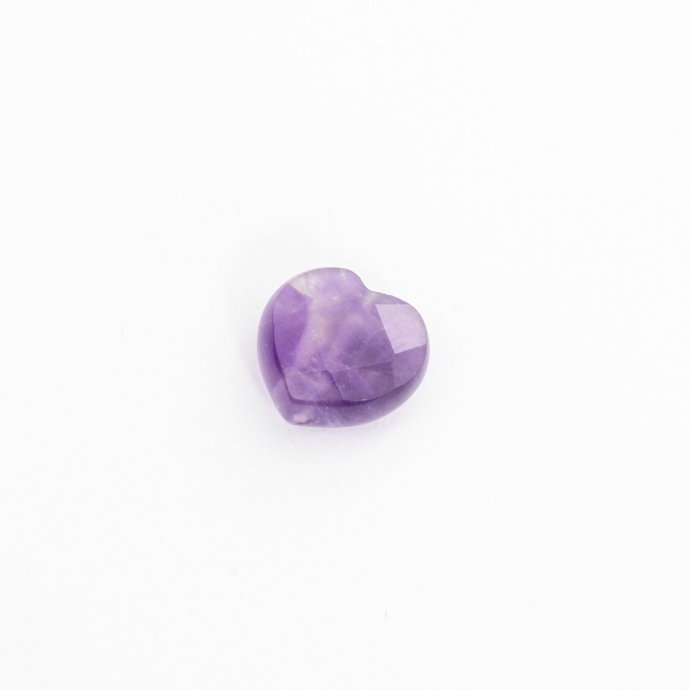 18973 Amethyst Faceted Stone Heart Spacer 12mm 